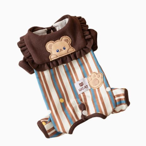 XC-4 Velvet Bear-Collar Dog Jumpsuit